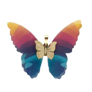 آویز گردنبند طلا 18 عیار زنانه مدل پروانه کد K407-1