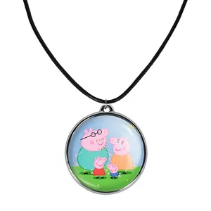 گردنبند خندالو مدل خانواده پپا پیگ انیمه پپاپیک Peppa pig کد 2207022067