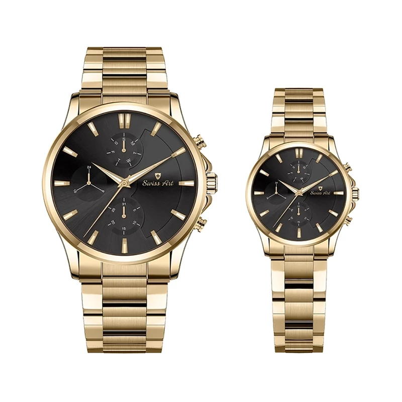 ست ساعت مچی عقربه‌ای کوارتز زنانه و مردانه سوئیس آرت مدل 920150-151