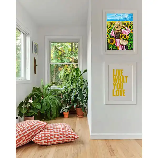 تابلو نقاشی رنگ روغن مدل مزرعه آفتابگردان