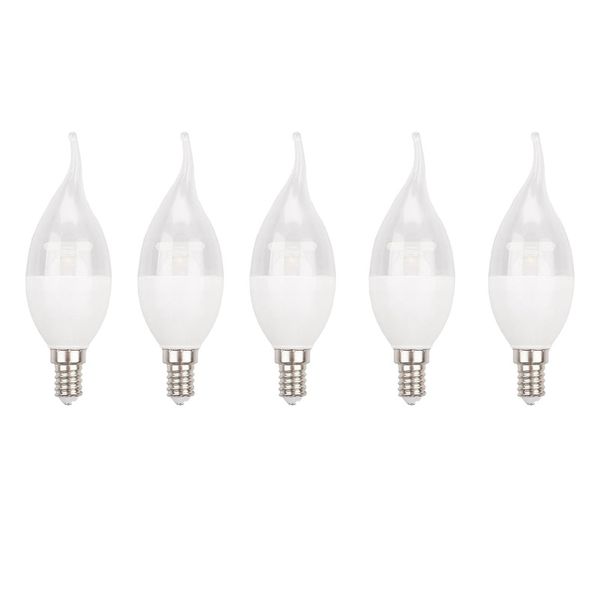 لامپ ال ای دی 6 وات لامپ نور مدل اشکی شفاف پایه E14 بسته 5 عددی