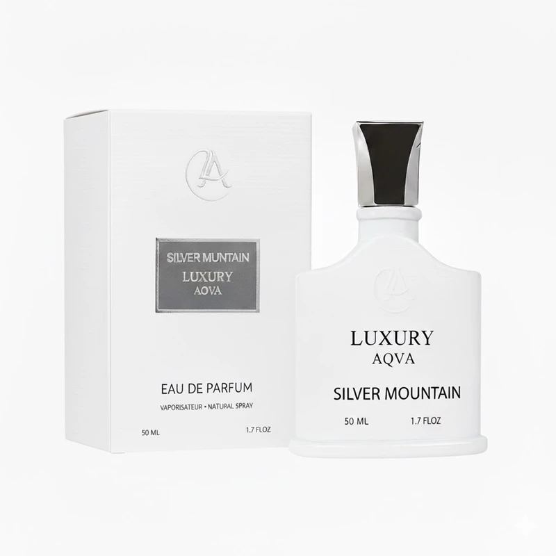 ادو پرفیوم مردانه لاکچری آکوا مدل Silver Mountain با رایحه خنک حجم 50 میلی لیتر