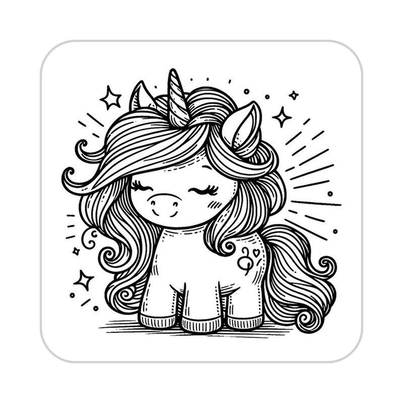 زیر لیوانی کاکتی طرح اسب تک شاخ و یونیکورن مدل mp31359