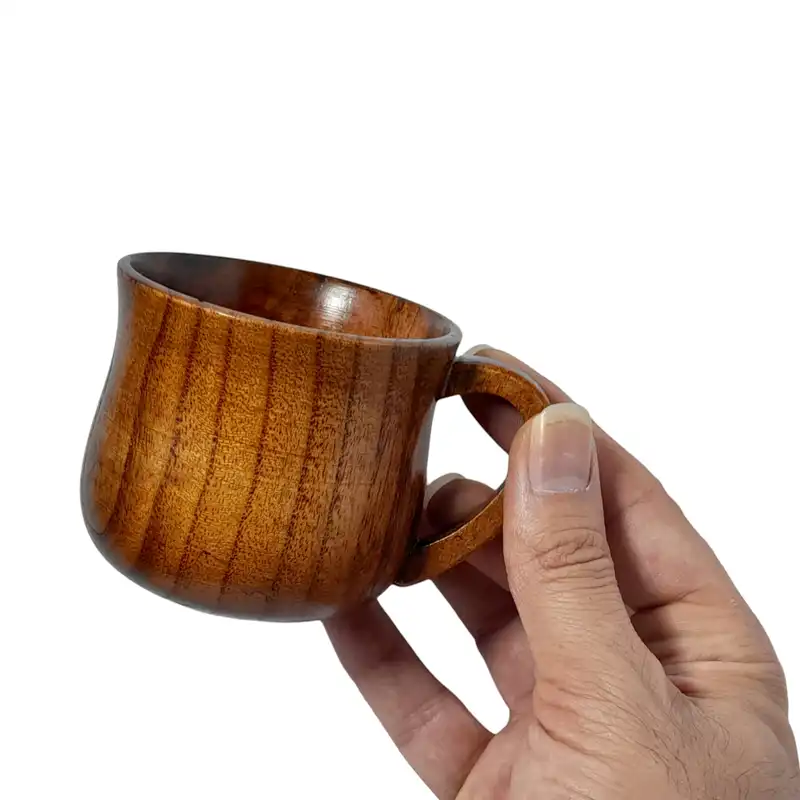 لیوان چوبی مدل دسته دار نفیس