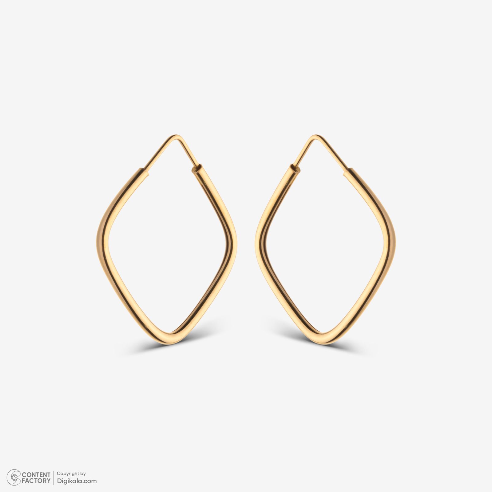 گوشواره حلقه‌ای طلا 18 عیار زنانه گلدم مدل 2E245004 -  - 6