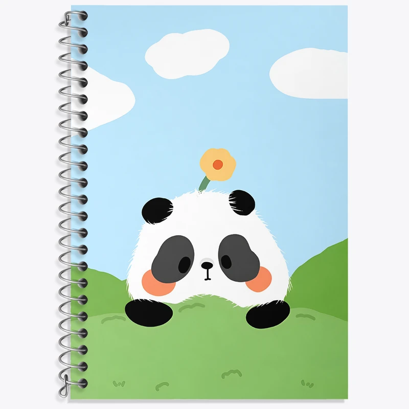 دفتر زبان 50 برگ خندالو مدل سه خط طرح پاندای بانمک کد N5359