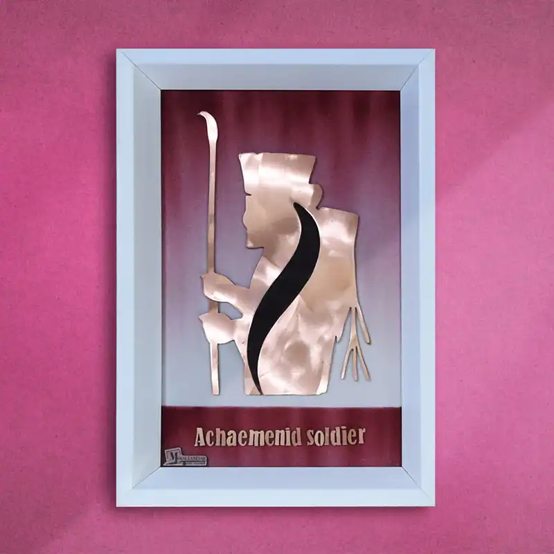 تابلو معرق مس طرح سرباز هخامنشیان نیم نته کد 2030-115
