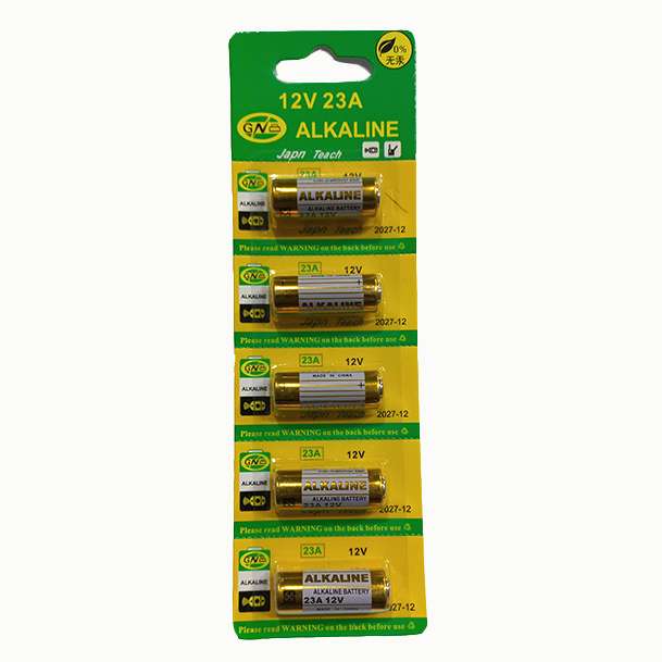 باتری 23A جی ان مدل GN-23 بسته 5 عددی باتری 23A جی ان مدل GN-23 بسته 5 عددی