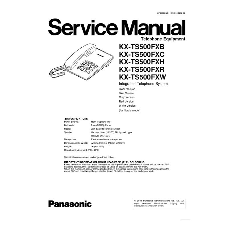 تلفن پاناسونیک مدل KX-TS500FX