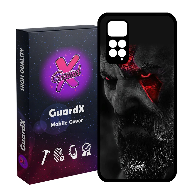 کاور گارد ایکس طرح God of War مدل Glass10349 مناسب برای گوشی موبایل شیائومی Redmi Note 11S/ Note 11 4G