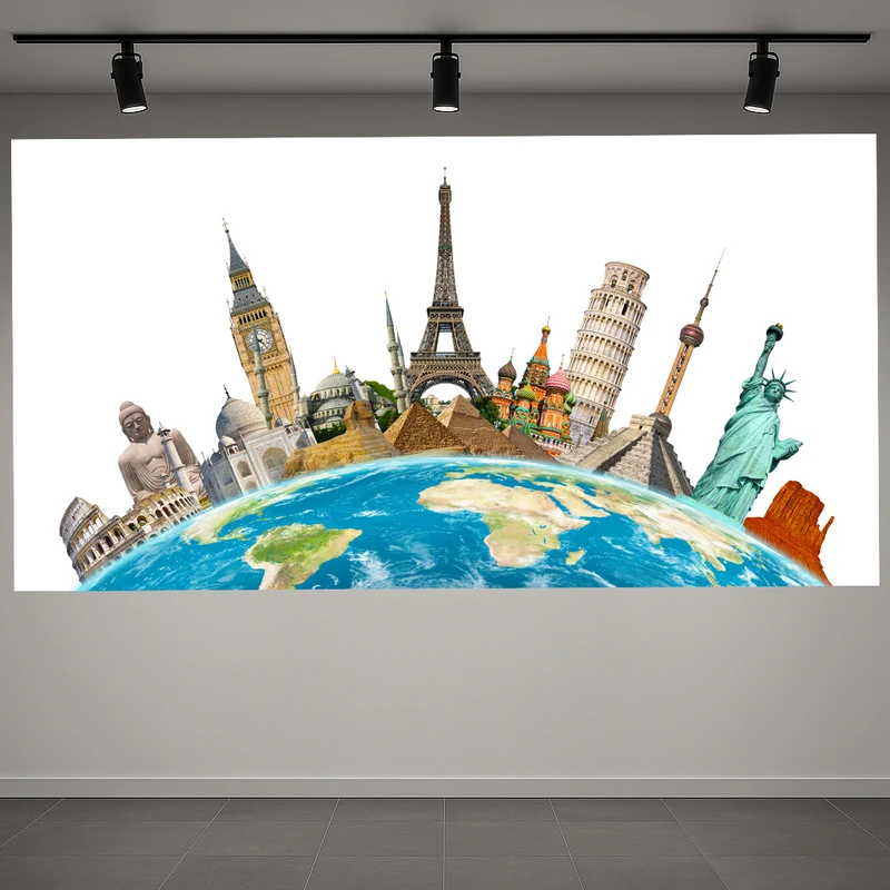 تابلو بوم طرح مخمل جهان مدل جهانگردی کد AR3059564