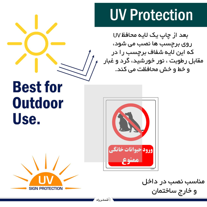 برچسب ایمنی مستر راد طرح ورود حیوانات خانگی ممنوع مدل HSE-OSHA-0181