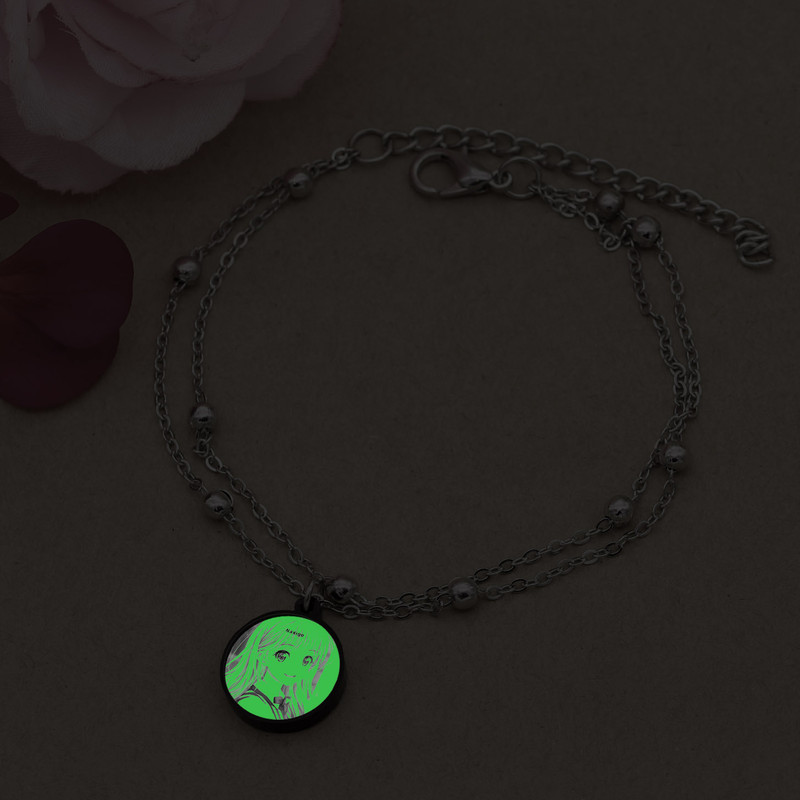 پابند زنانه ناکسیگو مدل شب تاب طرح دختر انیمه ای کد LB7442 پابند زنانه ناکسیگو مدل شب تاب طرح دختر انیمه ای کد LB7442