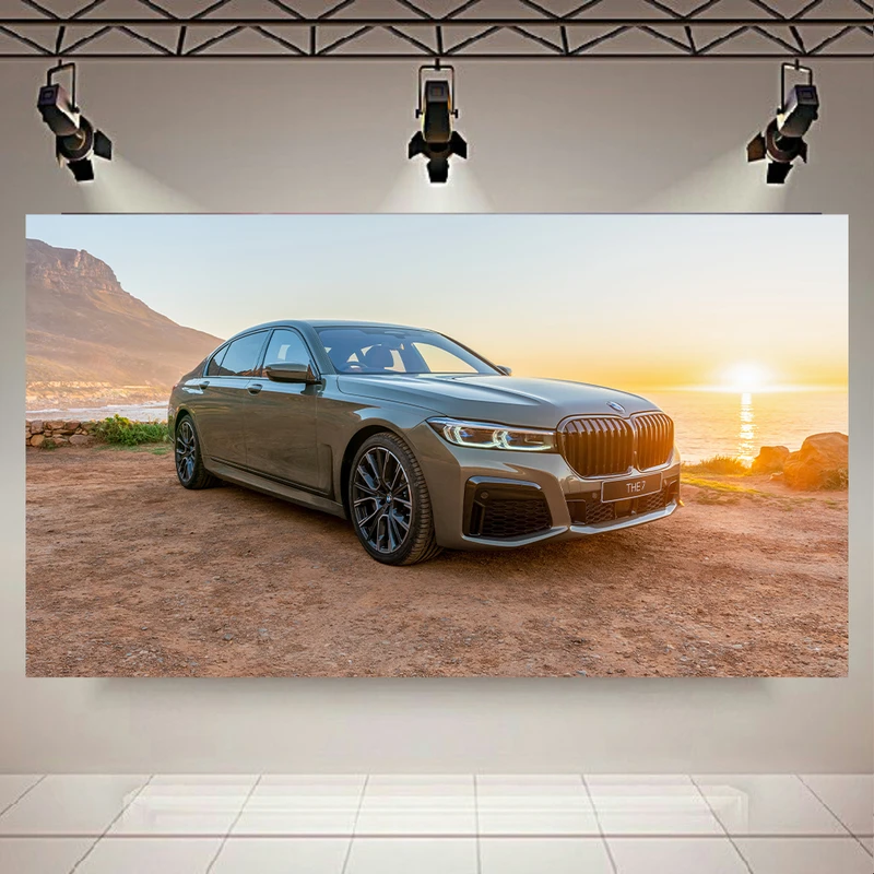 تابلو بوم طرح غروب و ماشین مدل BMW 745Le xDrive Ellerman House کد AR30615