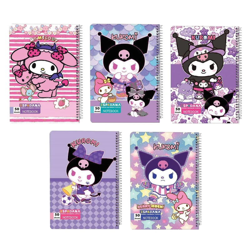 دفتر مشق 50 برگ اسپادانا مدل کرومی کد 50712345 مجموعه 5 عددی