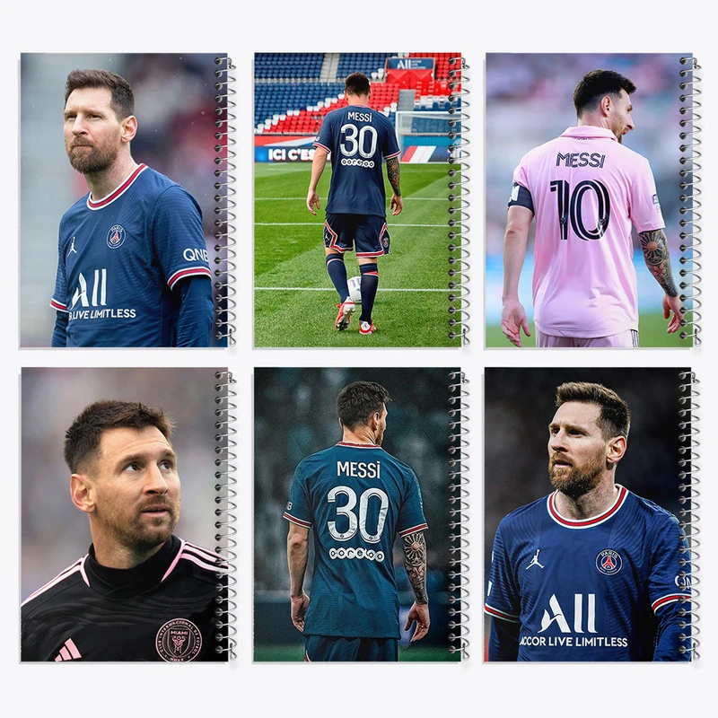 دفتر مشق 50 برگ خندالو طرح لیونل مسی کد 336 مجموعه 6 عددی