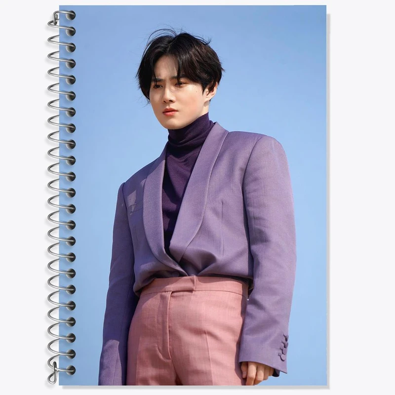 دفتر زبان 50 برگ خندالو مدل دو خط طرح سوهو گروه اکسو EXO کد 13484