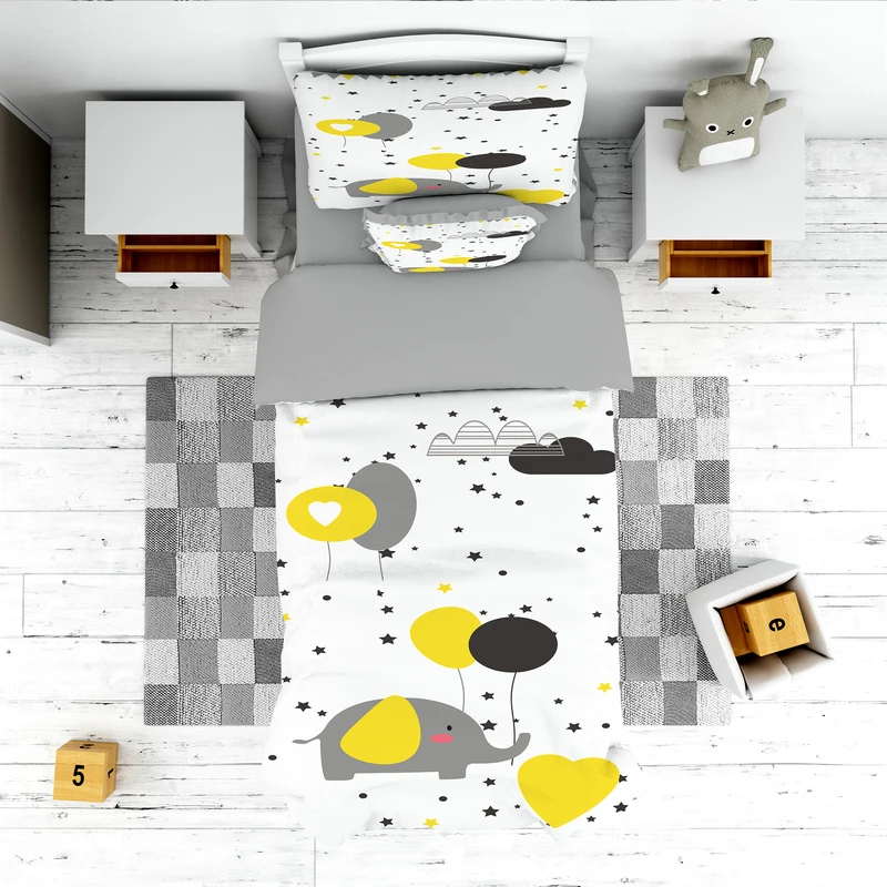 سرویس روتختی مدل فیل و بادکنک 4797 تکنفره 5 تکه