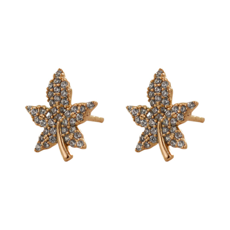 گوشواره زنانه ژوپینگ مدل برگ پاییزی کد AAC-63