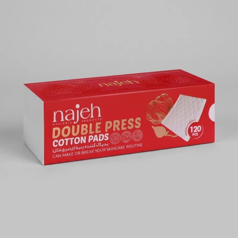 پد پاک کننده آرایش صورت ناژه مدل Double Press بسته 120 عددی