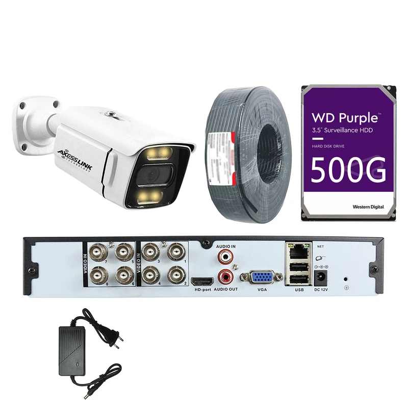 سیستم امنیتی 1 دوربین اکسس لینک مدل AHD PACK به همراه هارد 500 گیگابایتی
