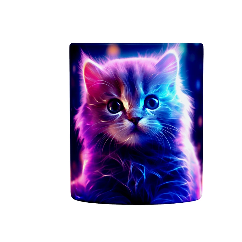 ماگ حس آمیزی طرح گربه کهکشانی مدل نئونی