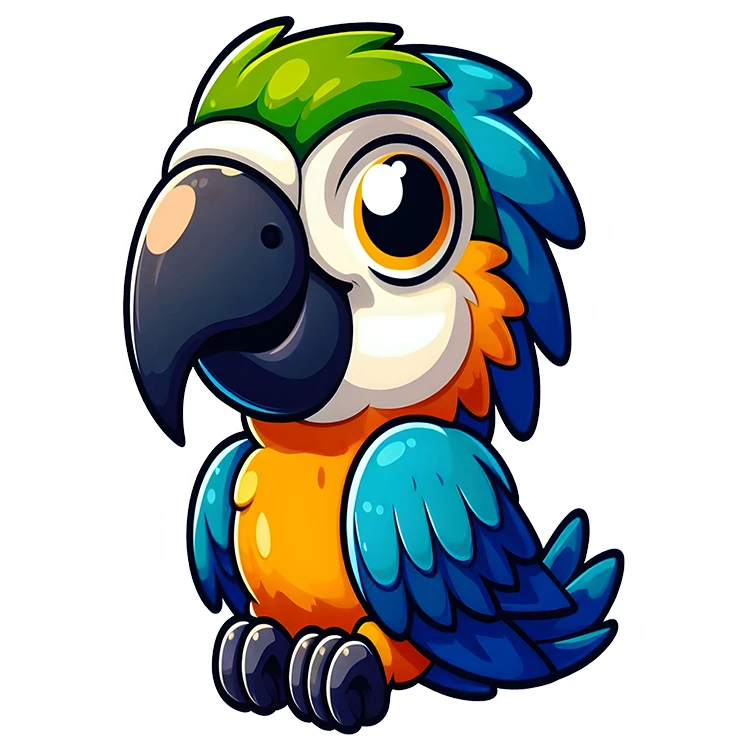 استیکر پارچه و لباس پاد آفرین مدل طوطی کد DKST549