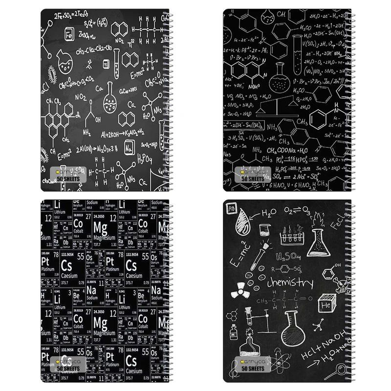 دفتر نقاشي 50 برگ کارنيکا طرح شیمی Chemistry کد 32800 مجموعه 4 عددی