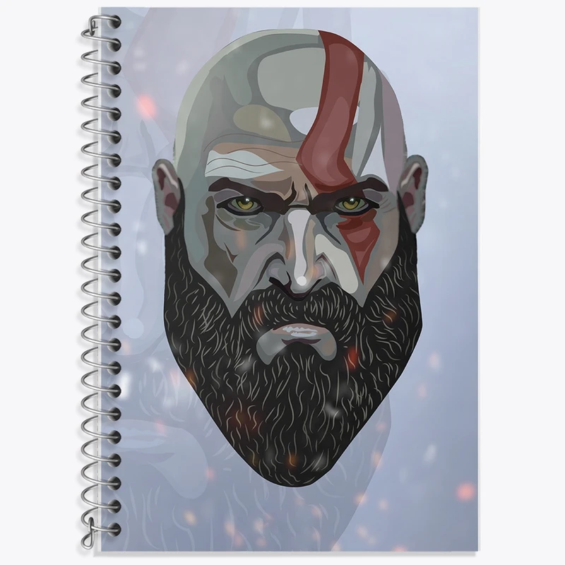 دفتر زبان 50 برگ خندالو مدل سه خط طرح بازی گاد آف وار (God Of War) کد F1134