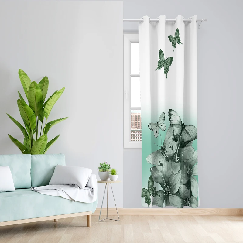 پرده طرح پروانه مدل مخمل پانچی کد 4064 z سایز 140x200 سانتی متر