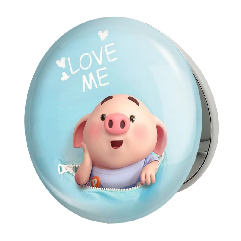 آینه جیبی خندالو طرح بچه خوک مدل تاشو کد 2968 
