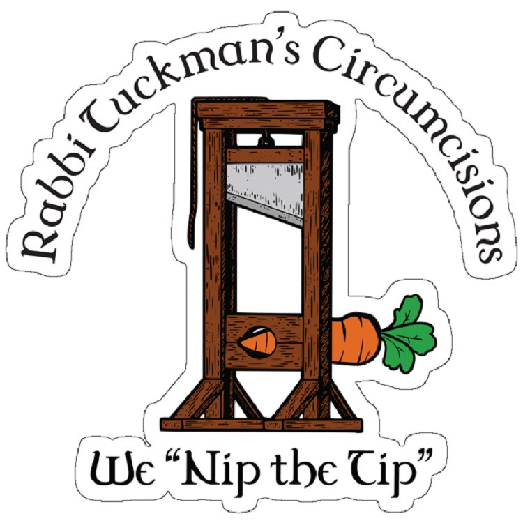 استیکر لپ تاپ مدل Rabbi Tuckman's Circumcisions - We Nip the Tip