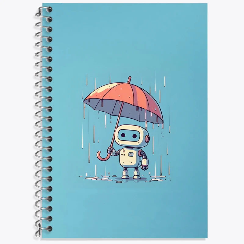 دفتر زبان 50 برگ خندالو مدل سه خط طرح ربات کیوت کد N4147