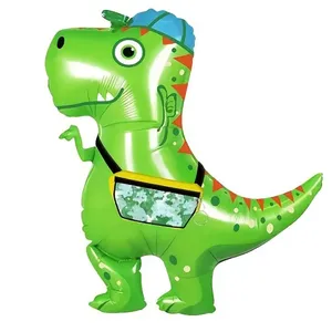 بادکنک فویلی مدل دایناسور کیف و کلاه دار کد DB27