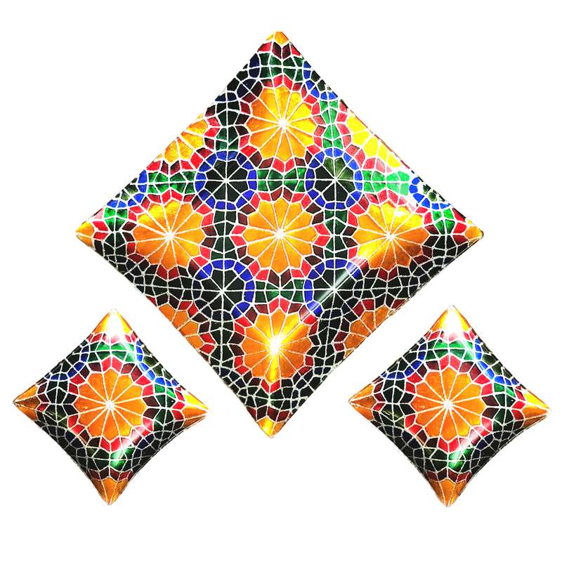 ست 3 تکه ظروف پذیرایی شیشه ای مدل سنتی اُرسی کد Set102