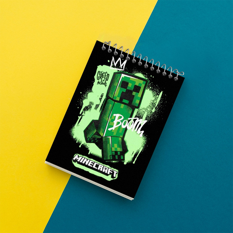 دفتر یادداشت 50 برگ خندالو مدل ماینکرافت (Minecraft) کد F1216