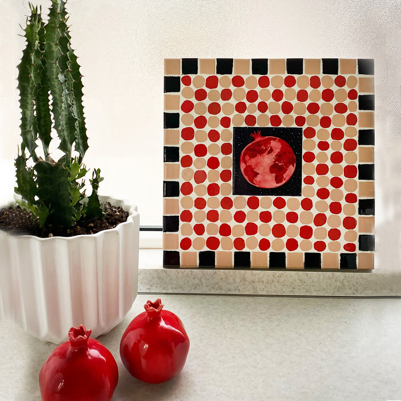 تابلو کاشی کاری طرح انار دونه کد SM 12