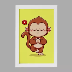 تابلو خندالو مدل حیوانات بامزه میمون کد 29449
