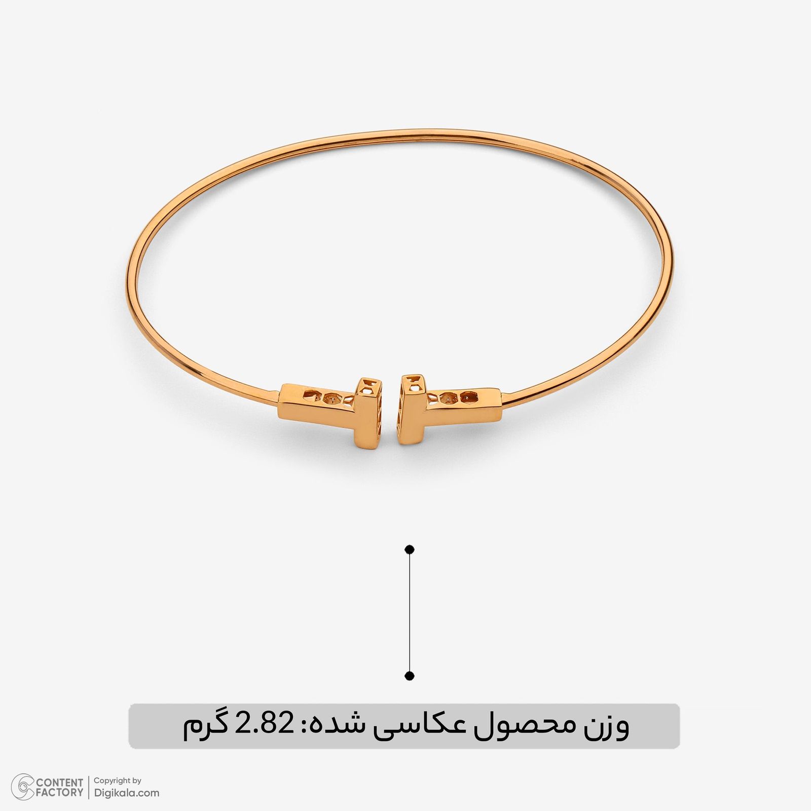 بنگل طلا 18 عیار زنانه حافا گلد مدل تیفانی کد bn010 -  - 7