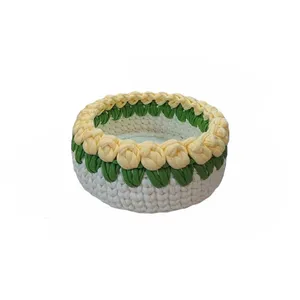 سبد قلاب بافی تریکو گل لاله کد 28 