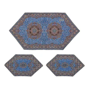 ست 3 تکه رومیزی ترمه طرح نسترن کد ABI3-3