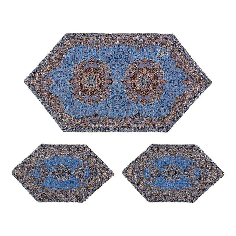 ست 3 تکه رومیزی ترمه طرح نسترن کد ABI3-3