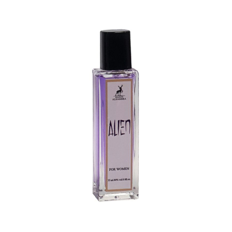 عطر جیبی زنانه الحمبرا مدل Alien با رایحه گرم و شیرین و گلی حجم 35 میلی‌لیتر