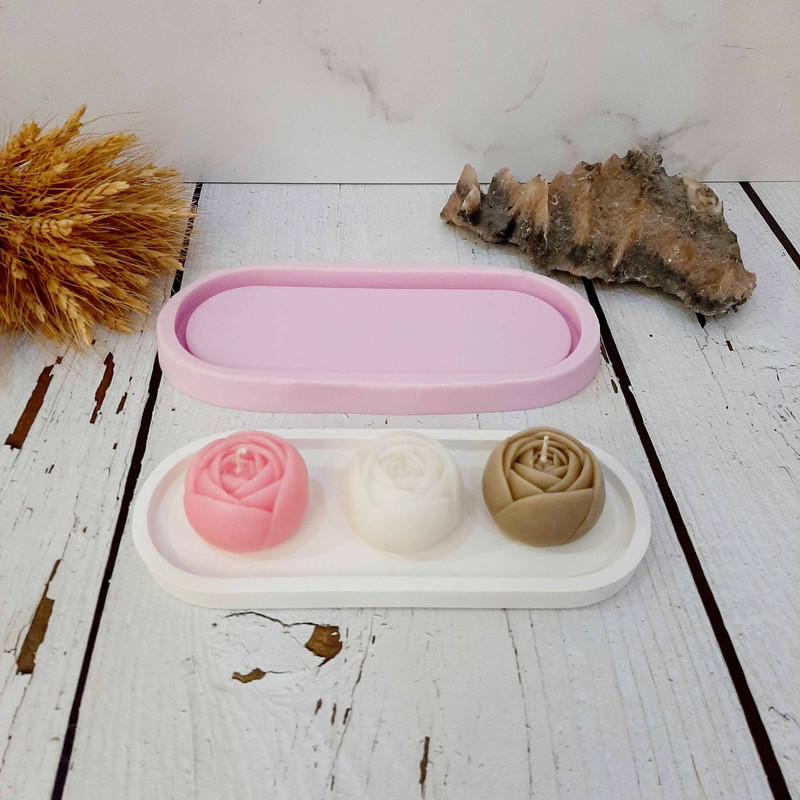 قالب سیلیکونی مدل سینی طرح بیضی