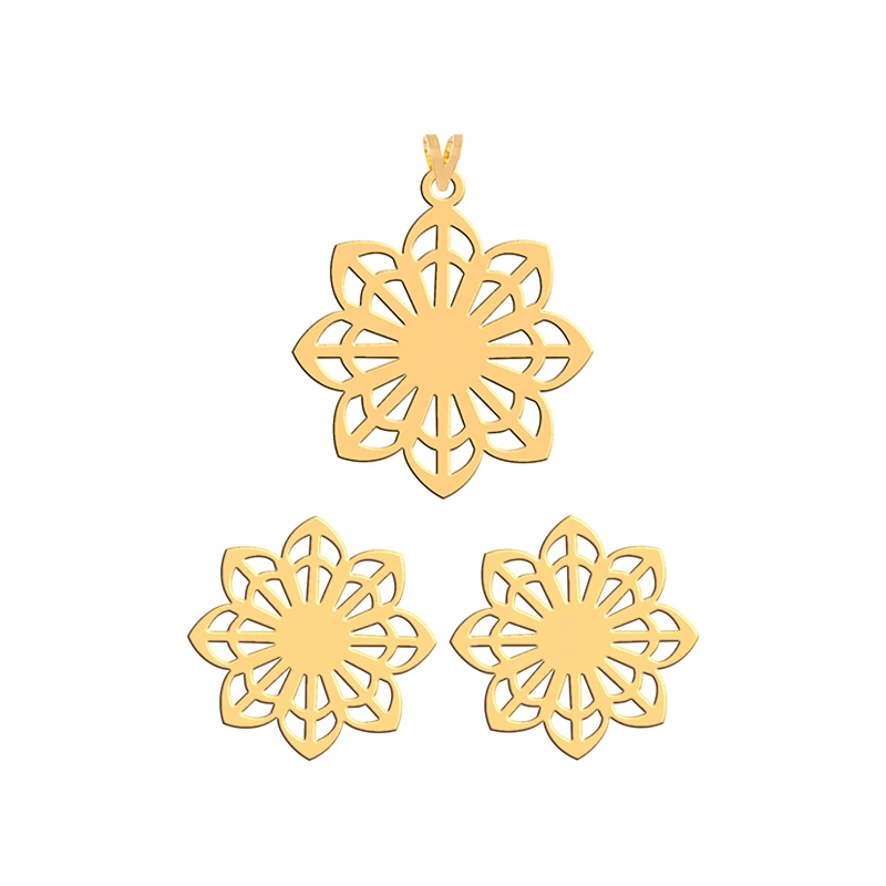 نیم ست طلا 18 عیار زنانه فرشته مدل 01 طرح اسلیمی 00089