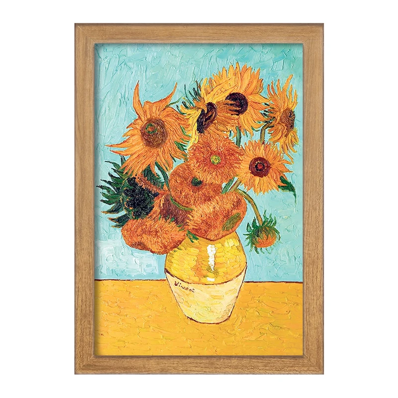 تابلو خندالو مدل گل های آفتابگردان ونگوگ  کد 3730