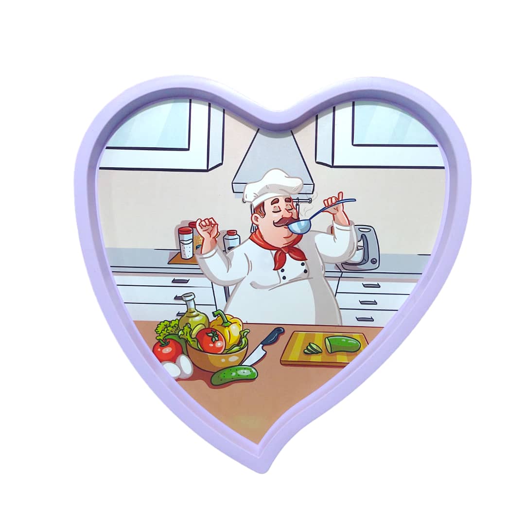 سینی مدل قلب طرح سر آشپز 02