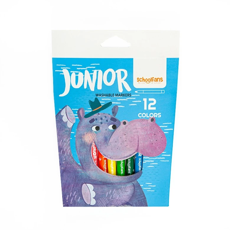 ماژیک رنگ آمیزی 12 رنگ اسکول فنز مدل جونیور کد 922201 