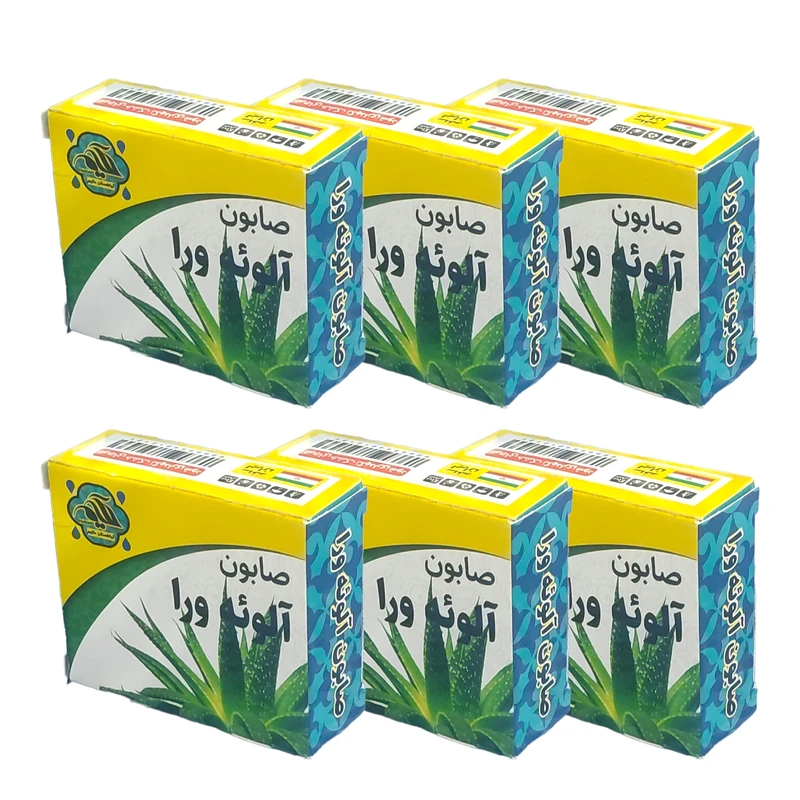 صابون شستشو گیاهستان حکیم مدل آلوئه ورا  وزن 70 گرم بسته  شش عددی 