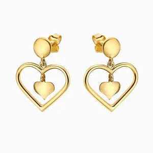 گوشواره طلا 18 عیار زنانه قیراط مدل قلب کد GH5557